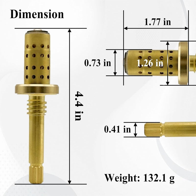 Ebrmeiwo TA-10 Flow Control Spindle Assembly, Replace Cartridge Spindle, Brass - Image 2